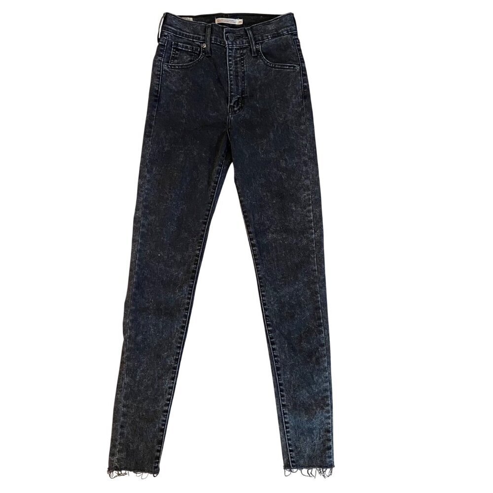 Levis Premium Mile High-Waisted super skinny Jeans 25 stretch Denim marble Black